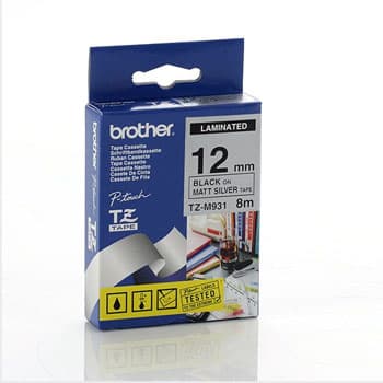 Fita Laminada 12mmx8mts PrateadoMate/Preto (Metalica)