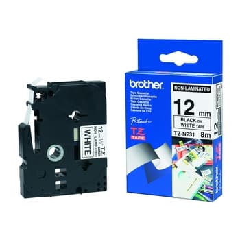 Fita Não Laminada 12mmx8mts Branco/Preto