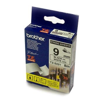 Fita Laminada SuperAdesiva 9mmx8mts Branco/Preto