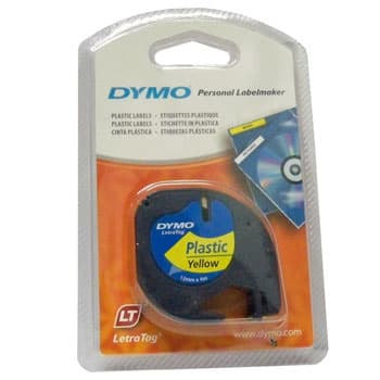 Fita Gravacao Dymo 12mmx4m Preto/Amarelo (91202)