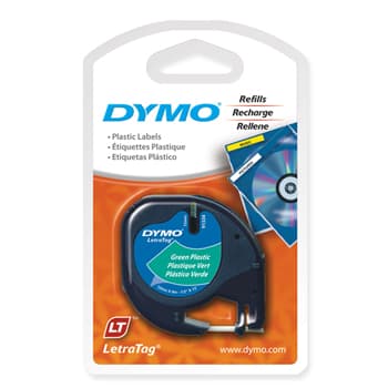 Fita Gravacao Dymo 12mmx4m Preto/Verde (91204)