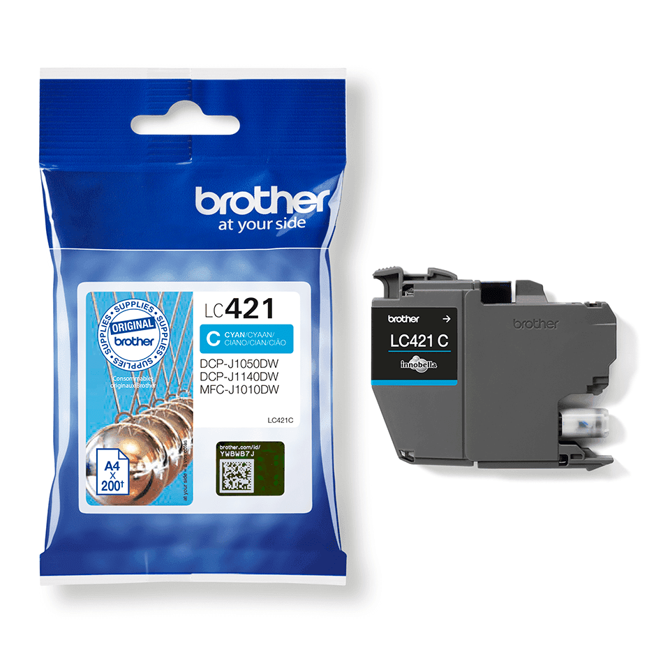 Tinteiro Brother LC421C Azul 200 Pág.