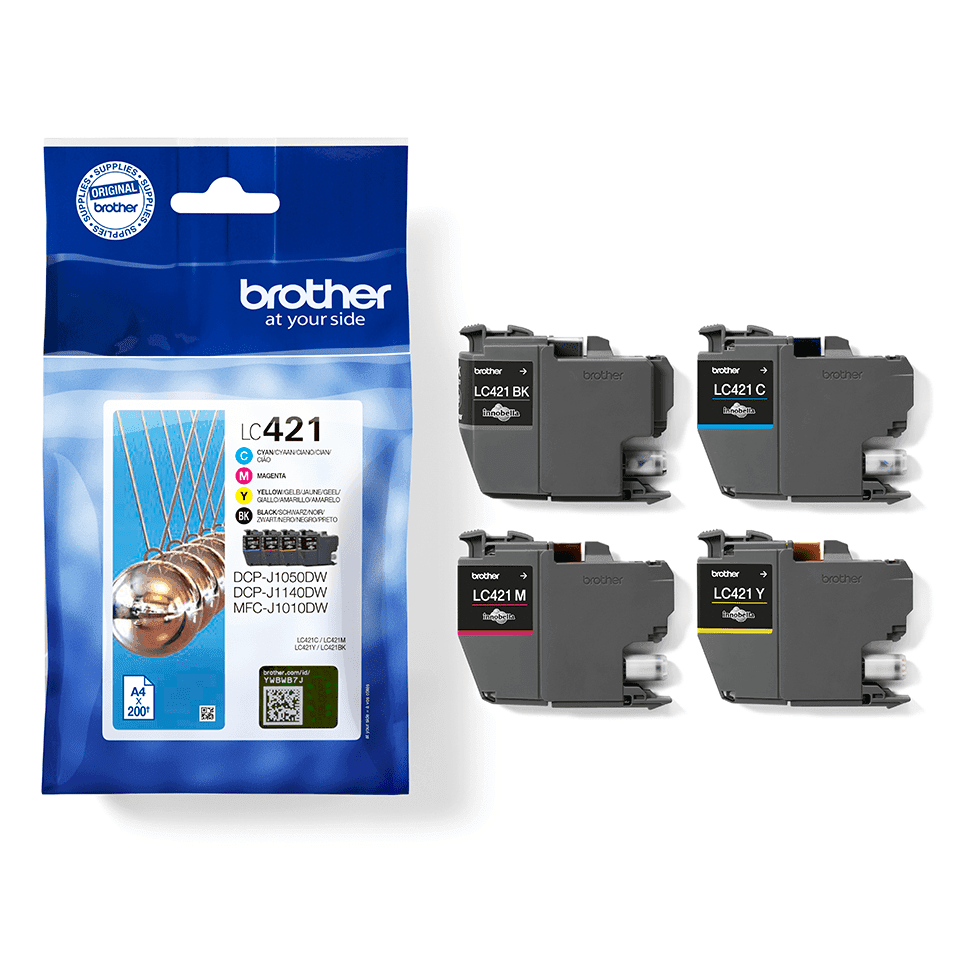 Pack Tinteiros Brother LC421VAL 4 Cores 200 Pág.