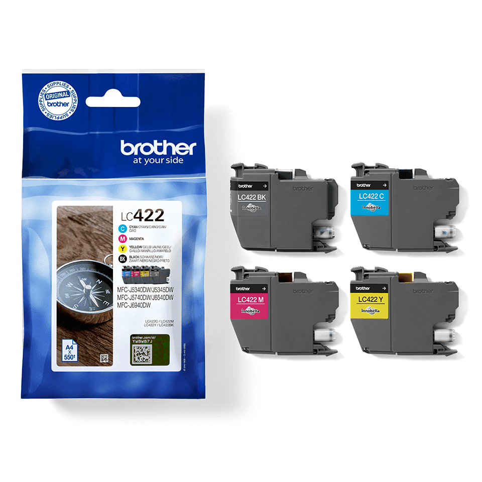 Pack Tinteiros Brother LC422VAL 4 Cores 550 Pág.