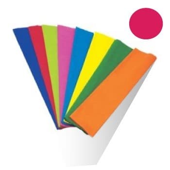 Papel Crepe 50x250cm Rolo Cor Rosa Forte
