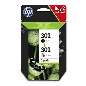 Pack 2 Tinteiros HP 302 Preto/Cor X4D37AE