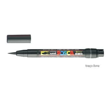 Marcador Uniball Posca Pincel PCF-350 1-10mm Preto 1un