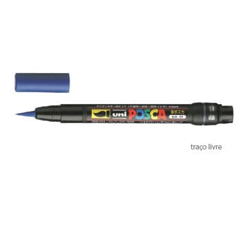 Marcador Uniball Posca Pincel PCF-350 1-10mm Azul 1un