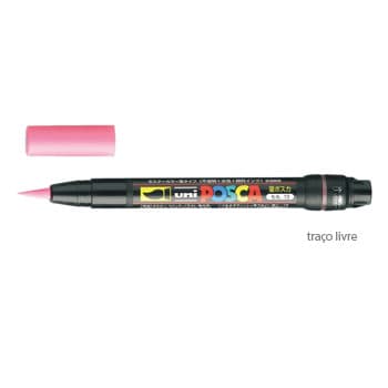 Marcador Uniball Posca Pincel PCF-350 1-10mm Rosa 1un
