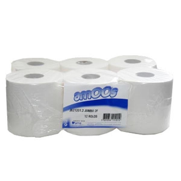 Papel Higienico (Jumbo) 180mts 2Fls Ø76mm Amoos-12un