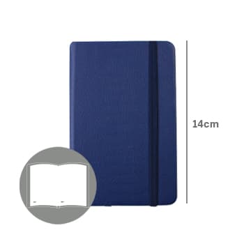 Bloco Notas Liso 14x9cm Semi Pele Azul 116 Folhas