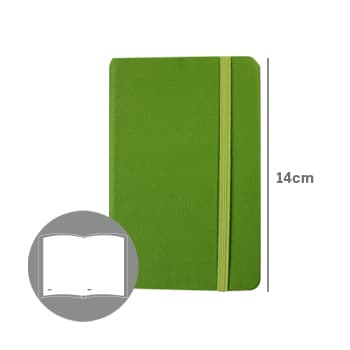 Bloco Notas Liso 14x9cm Semi Pele Verde 116 Folhas