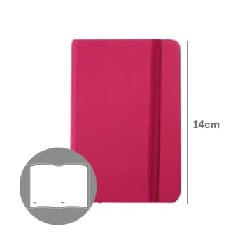 Bloco Notas Liso 14x9cm Semi Pele Rosa 116 Folhas