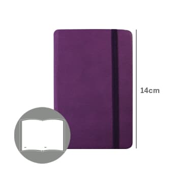 Bloco Notas Liso 14x9cm Semi Pele Roxo 116 Folhas