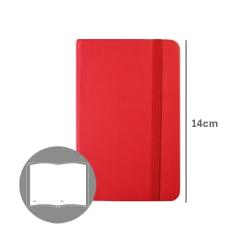 Bloco Notas Liso 14x9cm Semi Pele Vermelho 116 Folhas