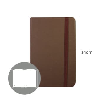 Bloco Notas Liso 14x9cm Semi Pele Castanho 116 Flh (agenda)