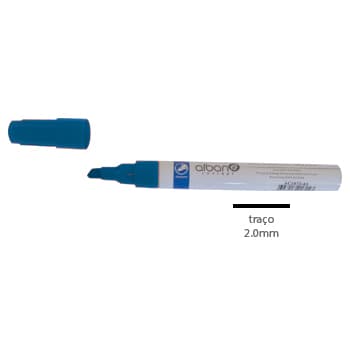 Marcador Perm. Grosso 2,0mm Ponta Bizelada Azul -1un