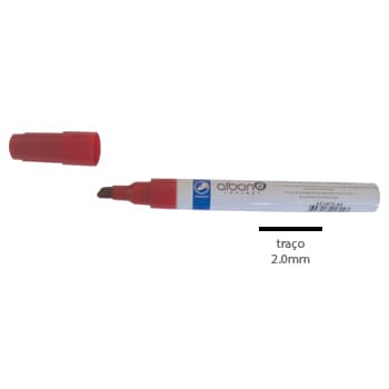 Marcador Perm. Grosso 2,0mm Ponta Bizelada Vermelho -1un